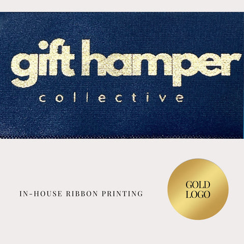 Navy Ribbon/Gold Print