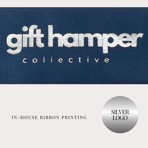 Navy Ribbon/Silver Print